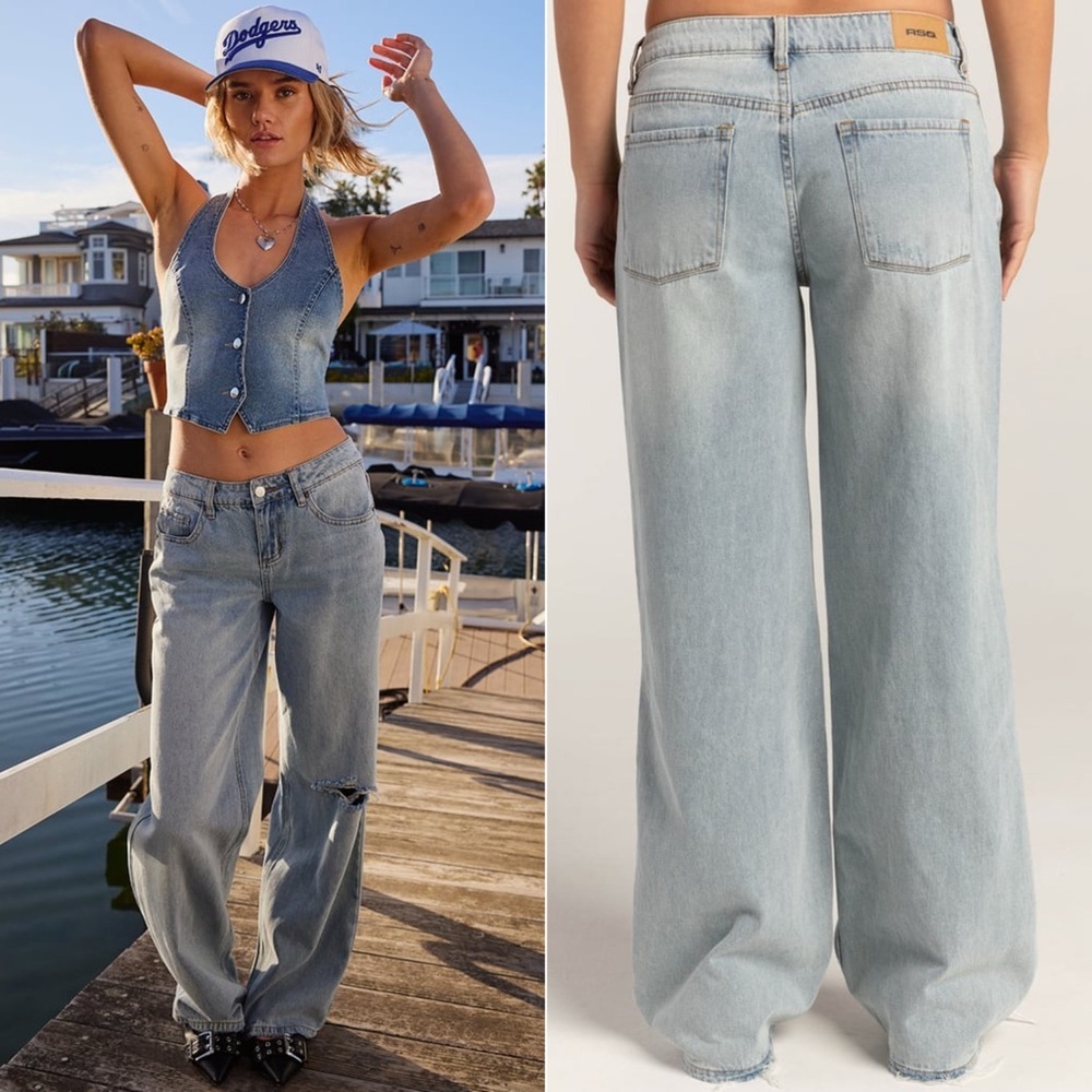 Light Wash Wide Leg Women’s Jeans - Denim